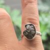 anillo de plata 9.25 con moldavita natural