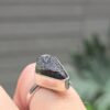 Anillo en plata 9.25 con moldavita natural