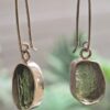 aretes en plata 925 con moldavita natural