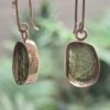 aretes en plata 925 con moldavita natural