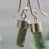 Aretes en plata 925 con moldavita natural