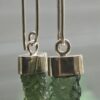 Aretes en plata 925 con moldavita natural