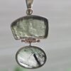 Dije en plata 925 con moldavita natural y cuarzo rutilado
