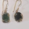 Aretes en oro de 14 quilates con Moldavita natural