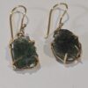 Aretes en oro de 14 quilates con Moldavita natural