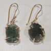 Aretes en oro de 14 quilates con Moldavita natural