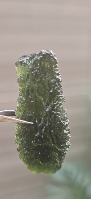 Moldavita auténtica en bruto de gran formato | Pieza única