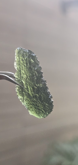 Moldavita auténtica en bruto de gran formato | Pieza única