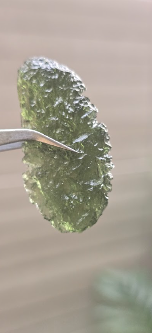 Moldavita auténtica en bruto de gran formato | Pieza única