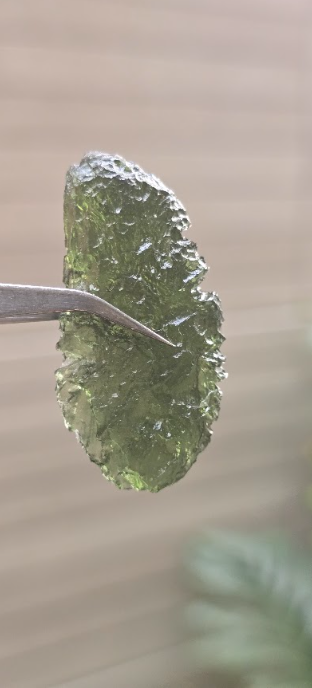 Moldavita auténtica en bruto de gran formato | Pieza única