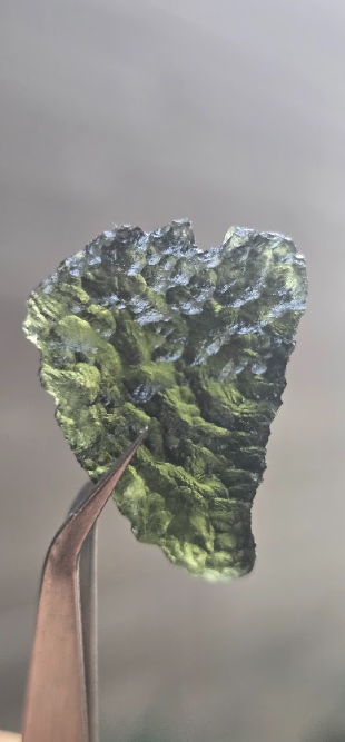 Moldavita auténtica en bruto de gran formato | Pieza única