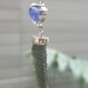 Dije en plata 9.25 con moldavita natural + tanzanita