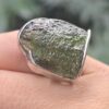 Anillo en plata 9.25 con moldavita natural