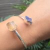 Pulsera en plata 9.25 con tanzanita + topacio dorado
