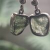 Aretes en plata 9.25 con moldavita natural