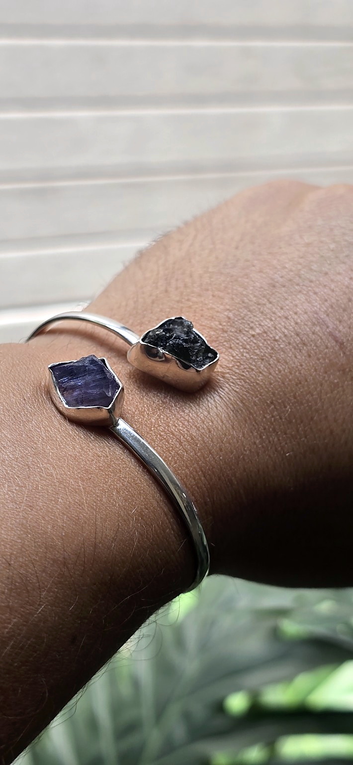 Pulsera en plata 9.25 con tanzanita + tanzanita