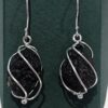 26-183 (3) Aretes en plata 9.25 con moldavita natural