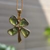 Dije en Oro de 14 quilates con moldavita natural