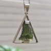 Dije en plata 9.25 con moldavita natural