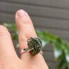 Anillo en plata 9.25 con moldavita natural