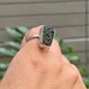 Anillo en plata 9.25 con moldavita natural
